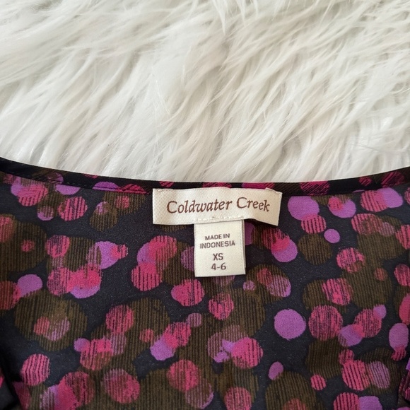 Coldwater Creek Pink Purple Dotted Print Blouse - Picture 2 of 4